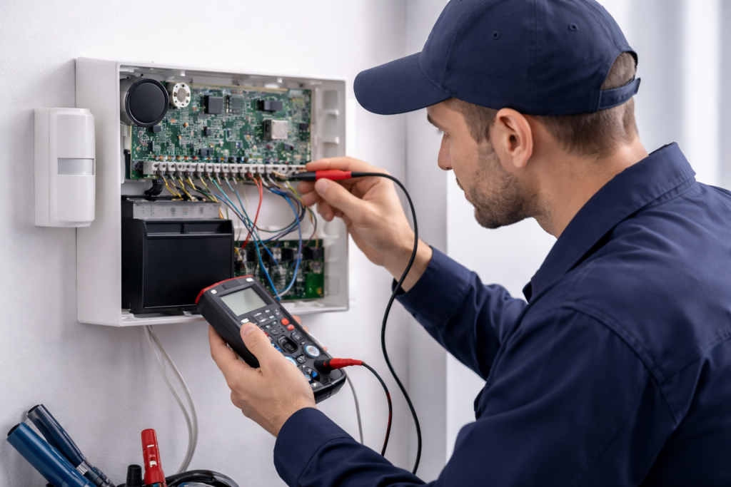 Maintenance périodique sur une centrale d'alarme